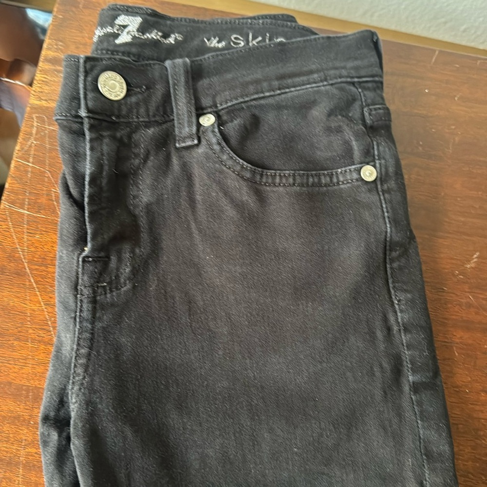 7 for all mankind black skinny jeans. Barely worn.